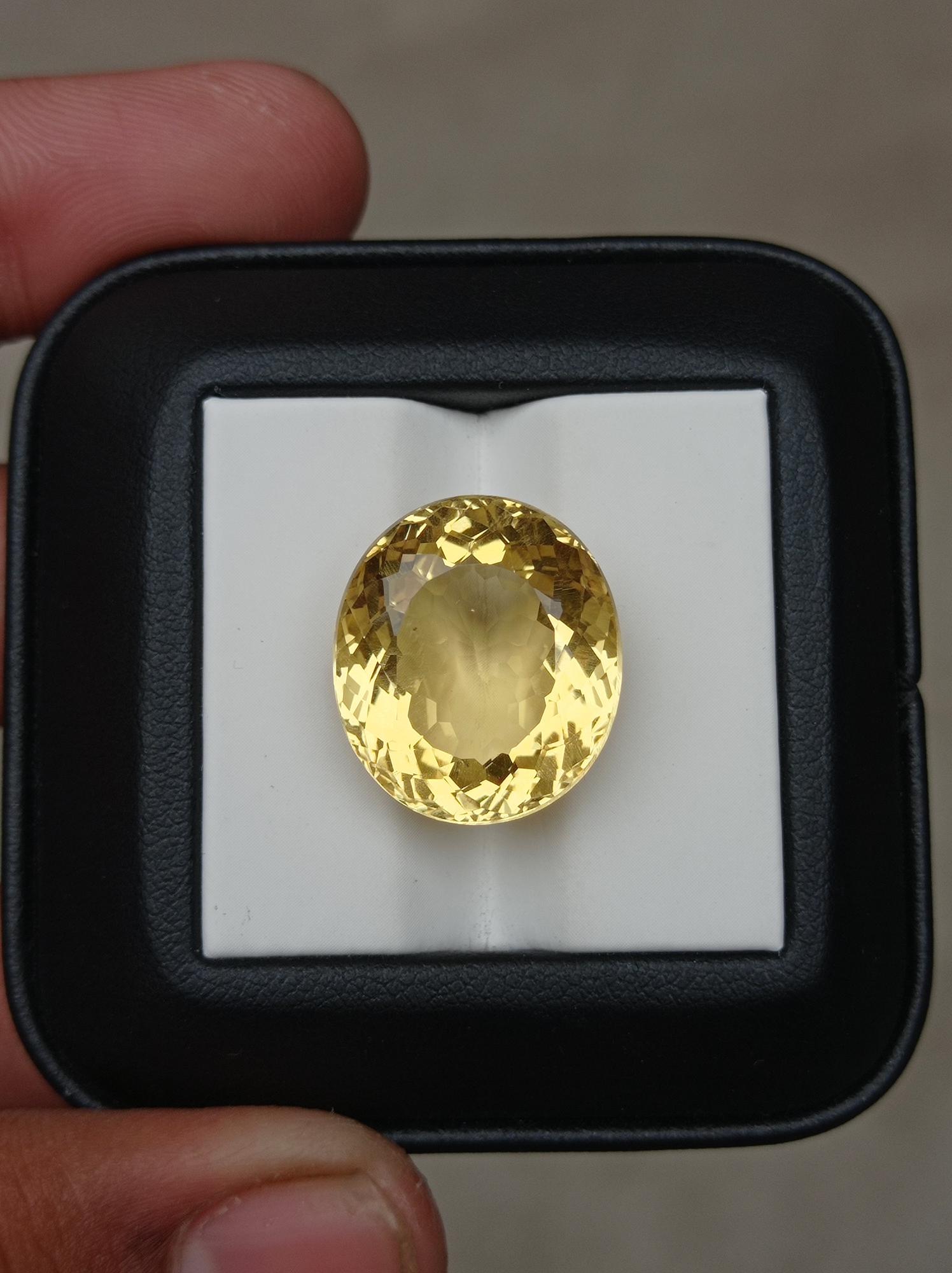 20.3ct Oval Faceted Citrine For Sale - November Birthstone - 19x16.5x10.5mm