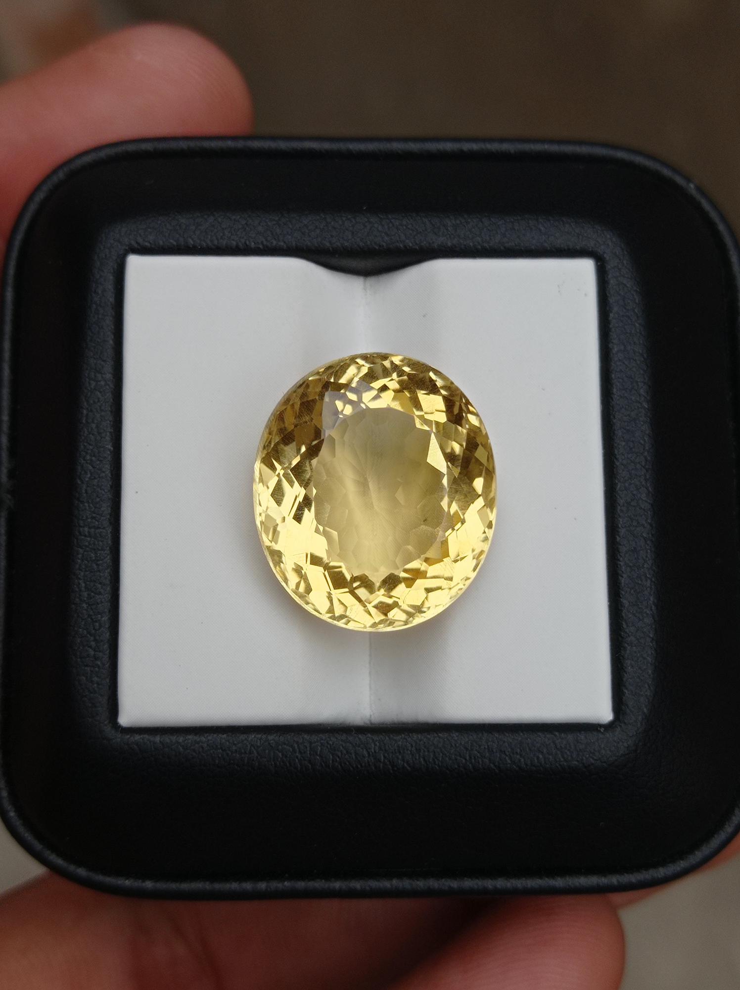 20.3ct Oval Faceted Citrine For Sale - November Birthstone - 19x16.5x10.5mm