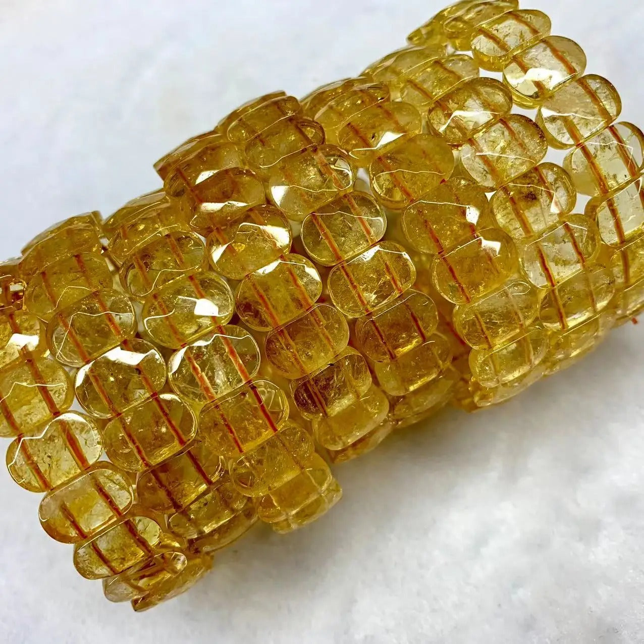 Natural Yellow Citrine Gemstone Bracelet, Bangle For Women For Men,