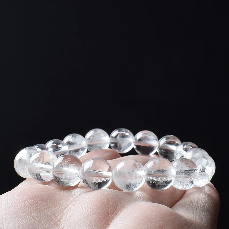10mm Clear Quartz (Rock Crystal) Strech Bracelet
