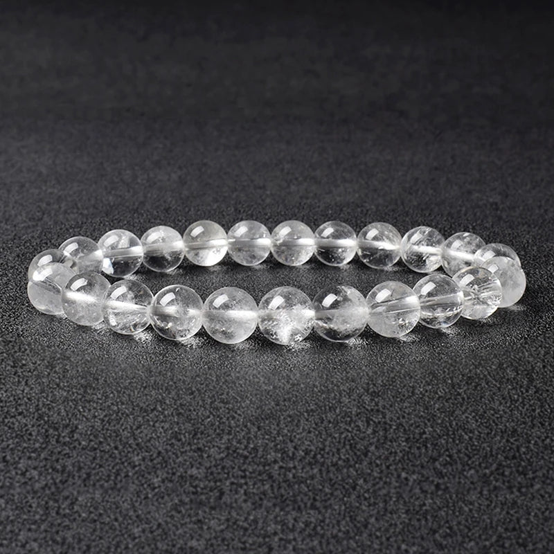 10mm Clear Quartz (Rock Crystal) Strech Bracelet
