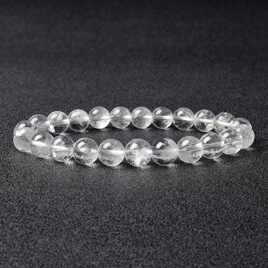 10mm Clear Quartz (Rock Crystal) Strech Bracelet