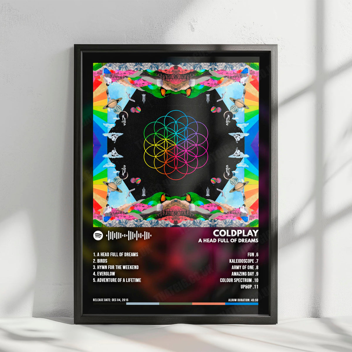Coldplay "A Head Full Of Dreams" Album Cover Poster - with Complete Tracklist