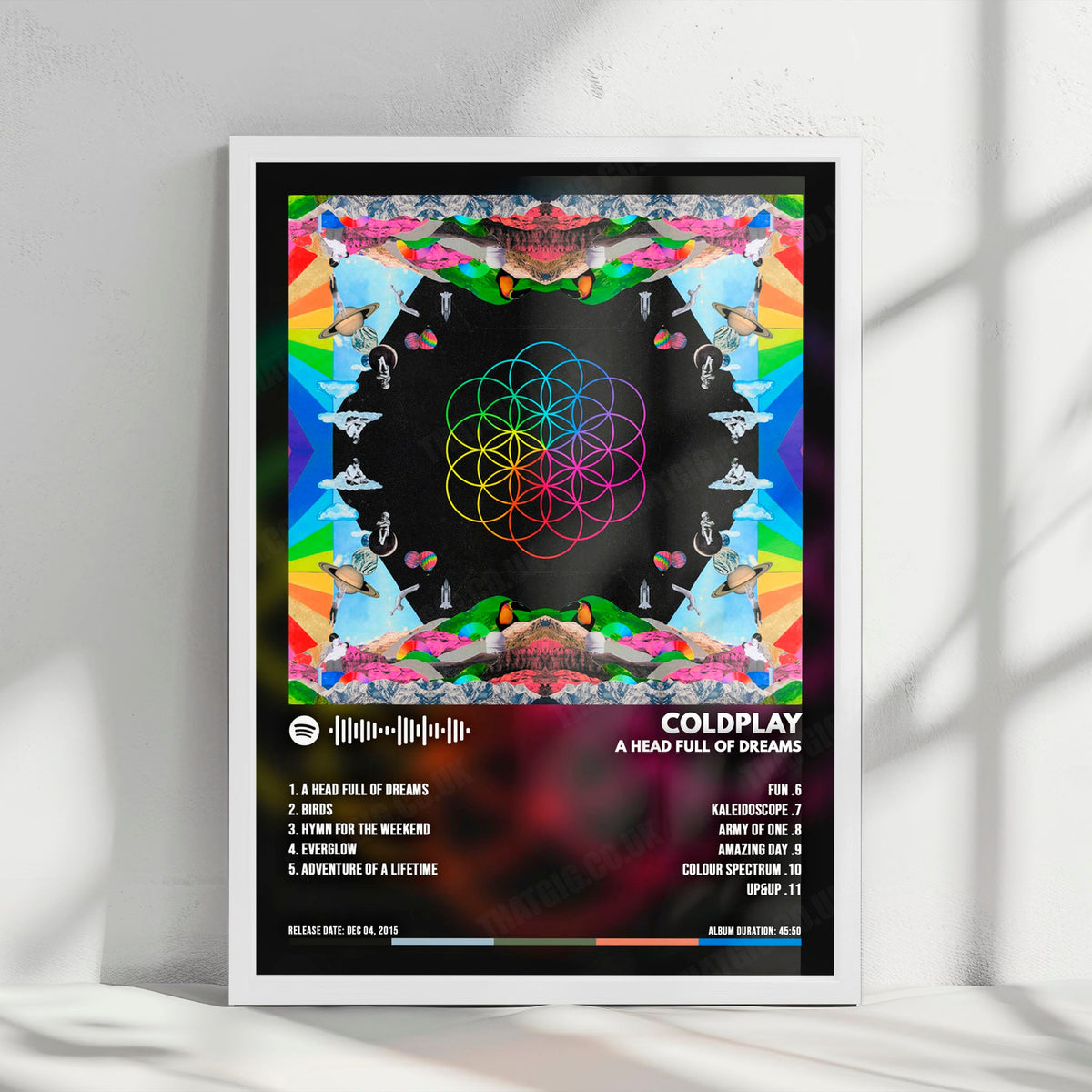 Coldplay "A Head Full Of Dreams" Album Cover Poster - with Complete Tracklist