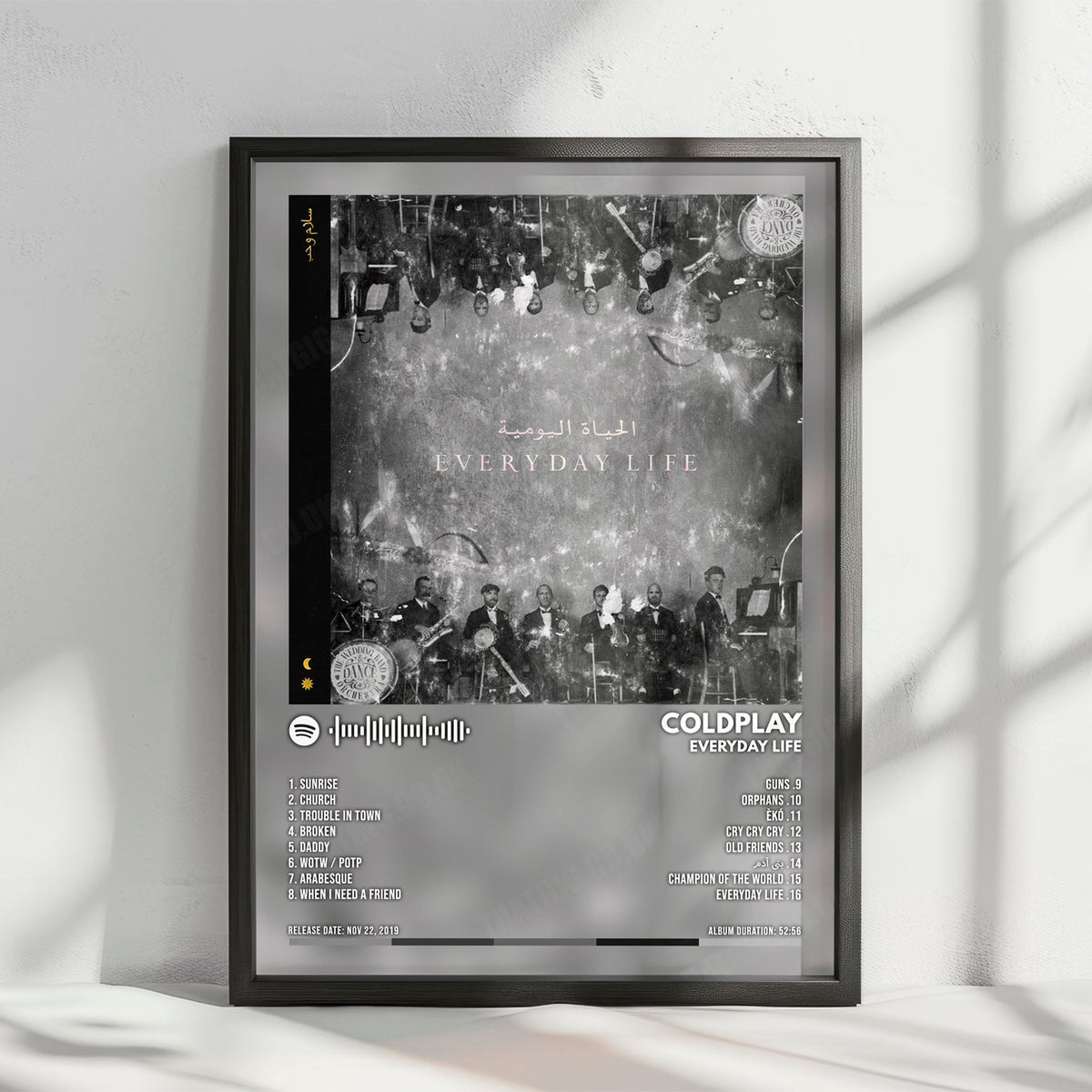 Coldplay "Everyday Life" Album Cover Poster - with Complete Tracklist