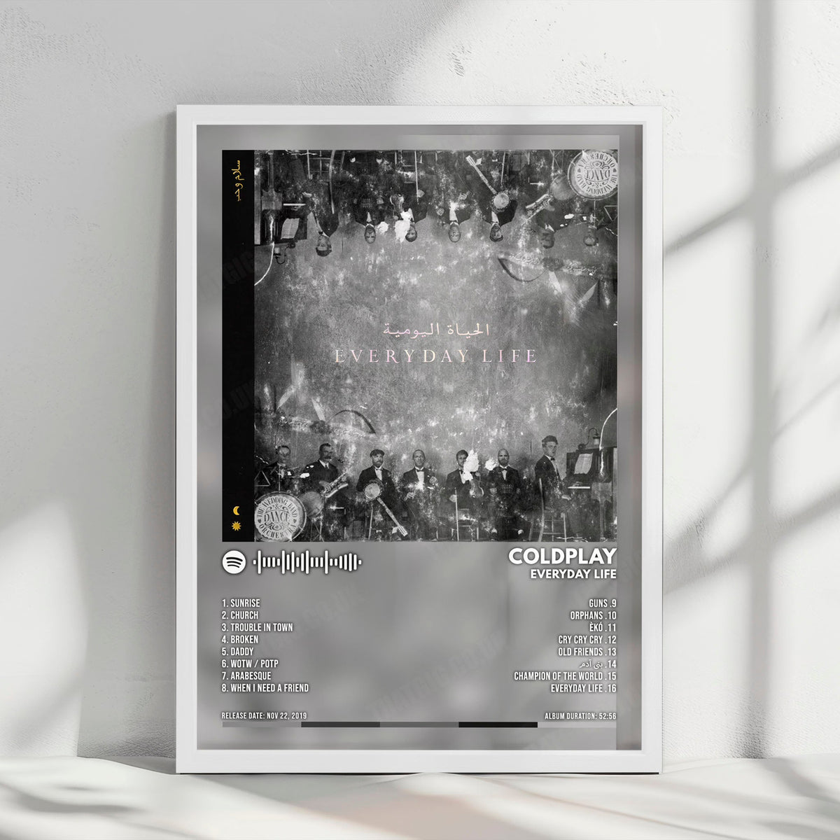 Coldplay "Everyday Life" Album Cover Poster - with Complete Tracklist