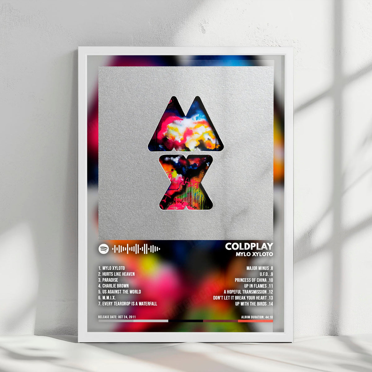 Coldplay "Mylo Xyloto" Album Cover Poster - with Complete Tracklist