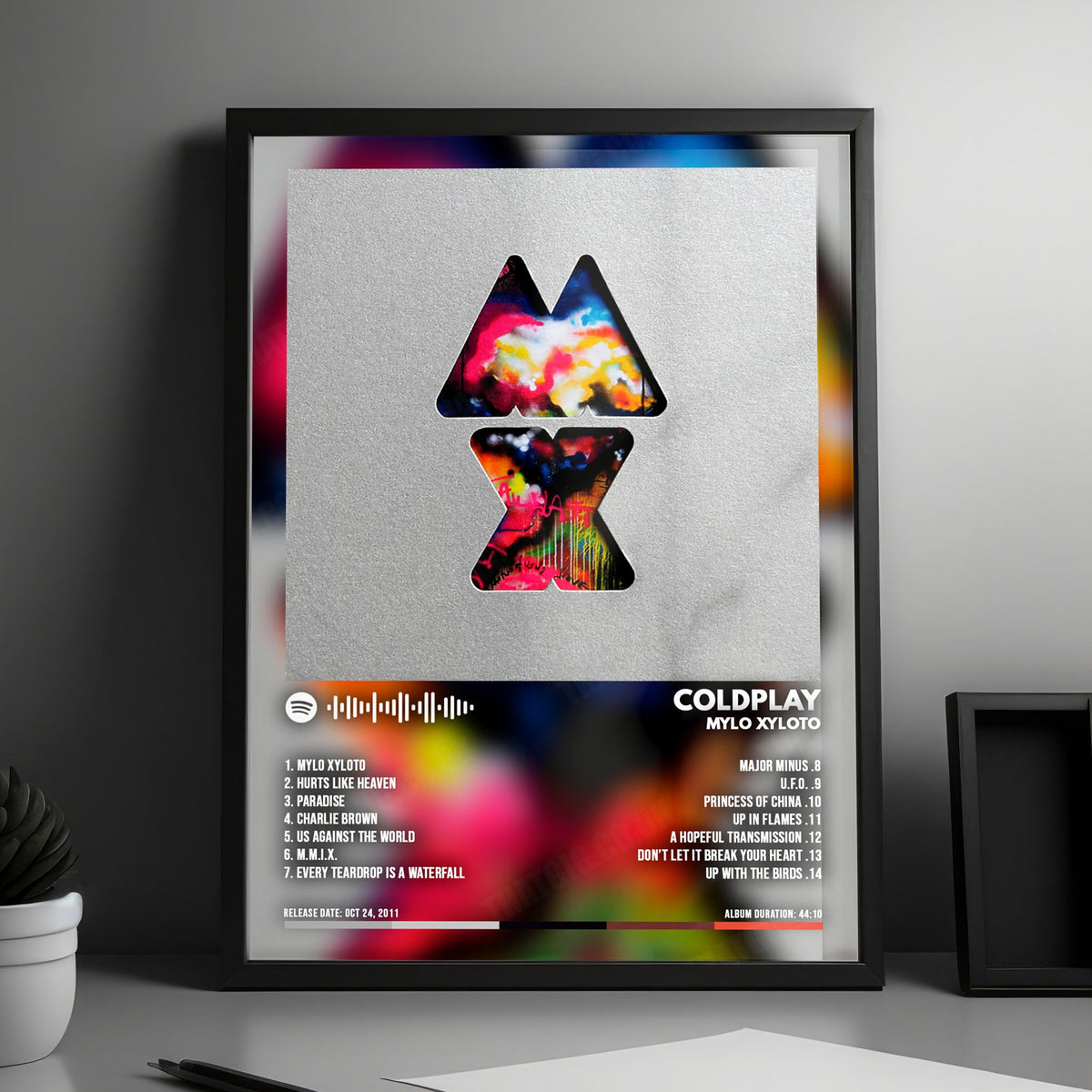 Coldplay "Mylo Xyloto" Album Cover Poster - with Complete Tracklist