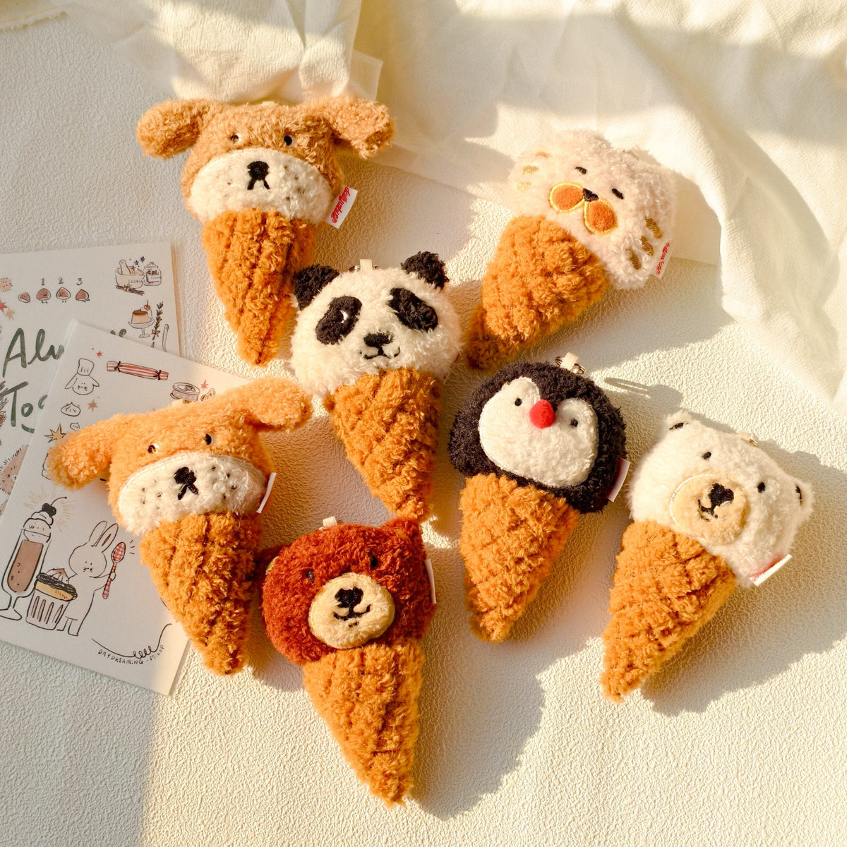 Daily White | White Ice Cream Cone Plush Charm