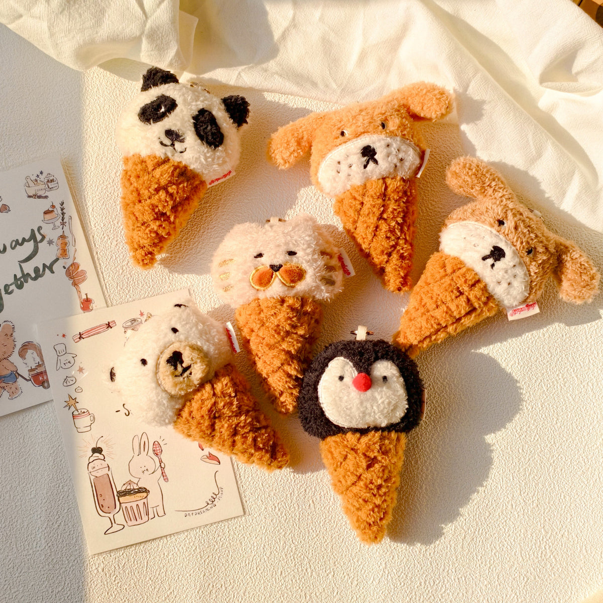 Daily White | White Ice Cream Cone Plush Charm