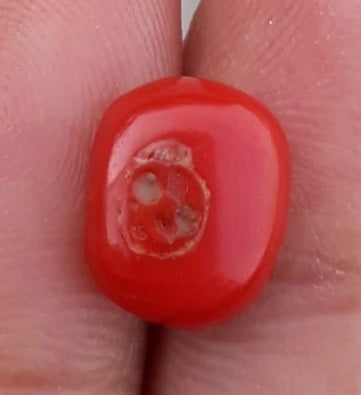 3.4ct Red Coral Stone - Moonga Stone - Marjan Stone - Pagadam Stone - 12x10mm