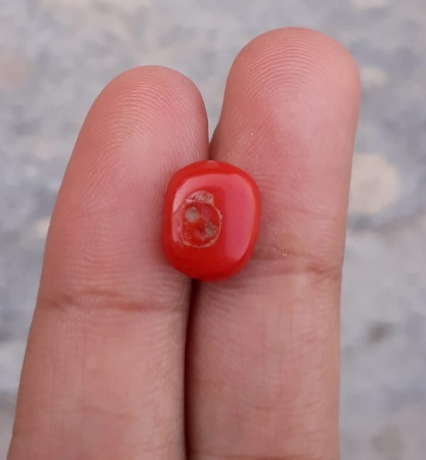 3.4ct Red Coral Stone - Moonga Stone - Marjan Stone - Pagadam Stone - 12x10mm