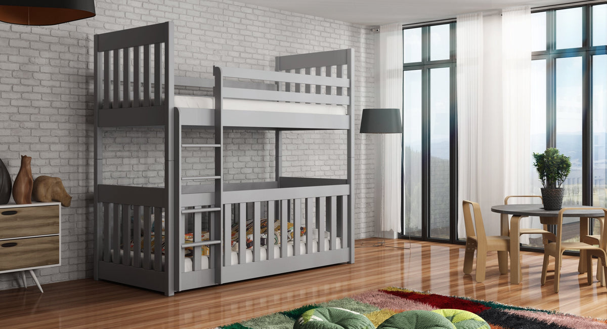 Cris Solid Pine Bunk Bed with Toddler Cot