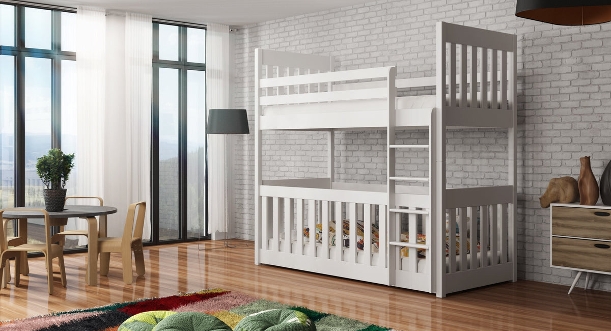 Cris Solid Pine Bunk Bed with Toddler Cot