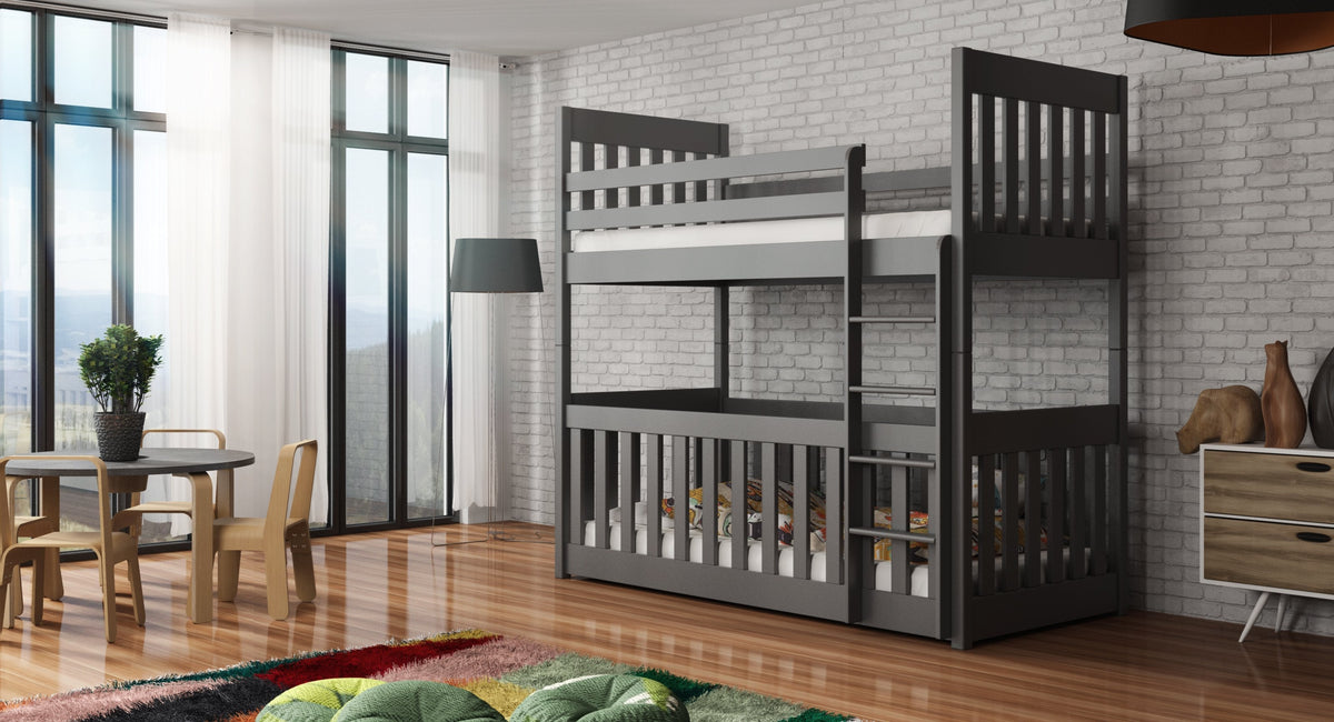 Cris Solid Pine Bunk Bed with Toddler Cot