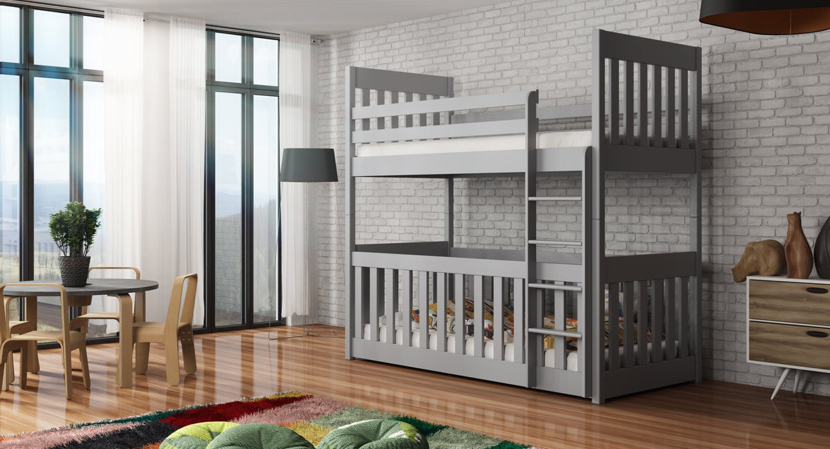 Cris Solid Pine Bunk Bed with Toddler Cot