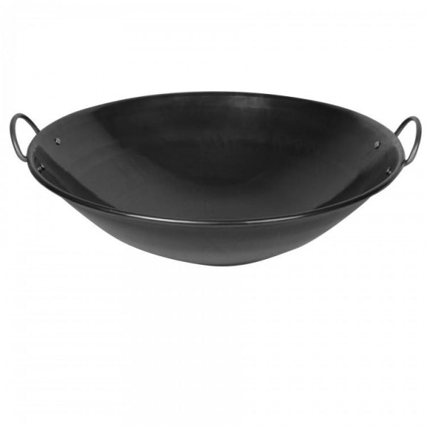 Curved Rim Iron Wok With Rounded Handles 66cm