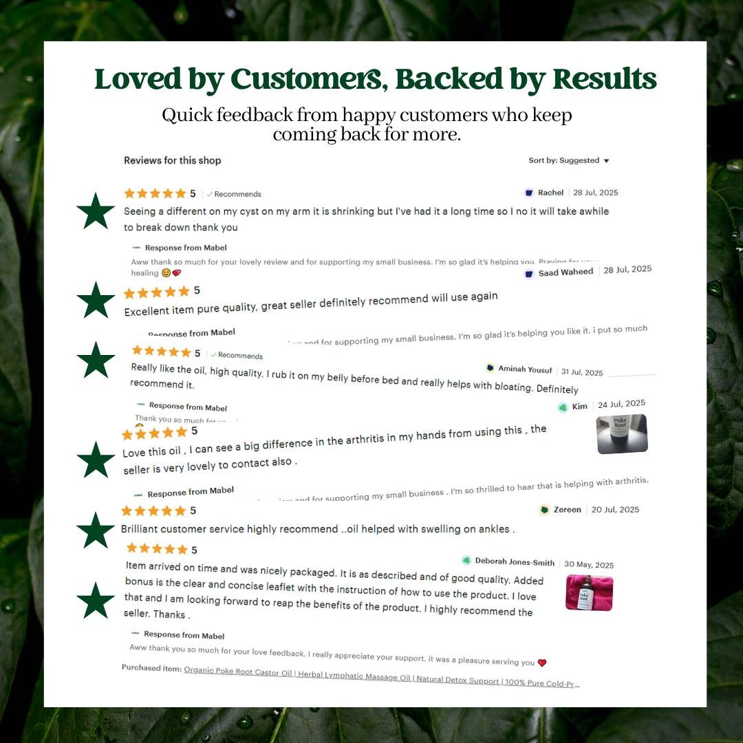 Organic Poke Root Oil –   20ml, 50ml & 100ml   | Wild-Infused Oil for Lymphatic Detox Oil -