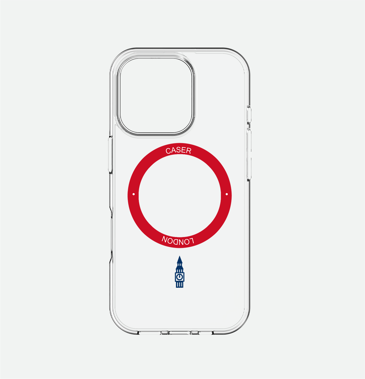Slim Clear iPhone 16 Pro Max Case with Red MagSafe Ring - Big Ben | The Iconic Case
