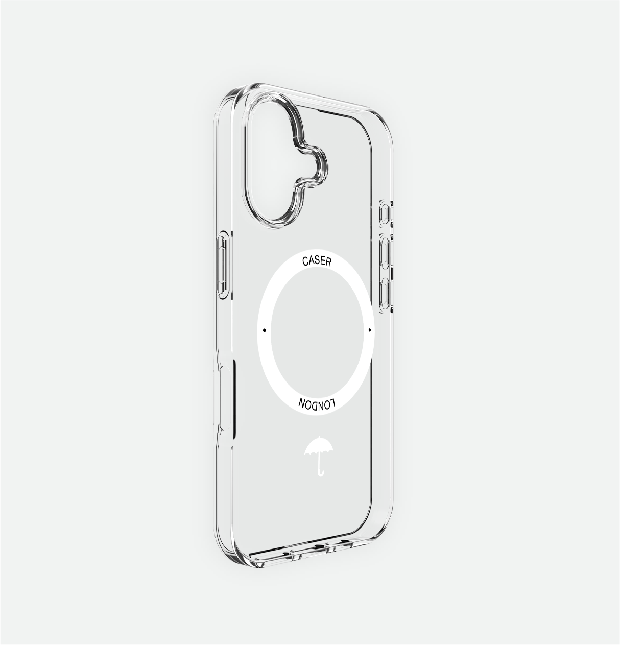 Slim Clear iPhone 16 Pro Max Case with White MagSafe Ring - Umbrella Icon | The Iconic Case