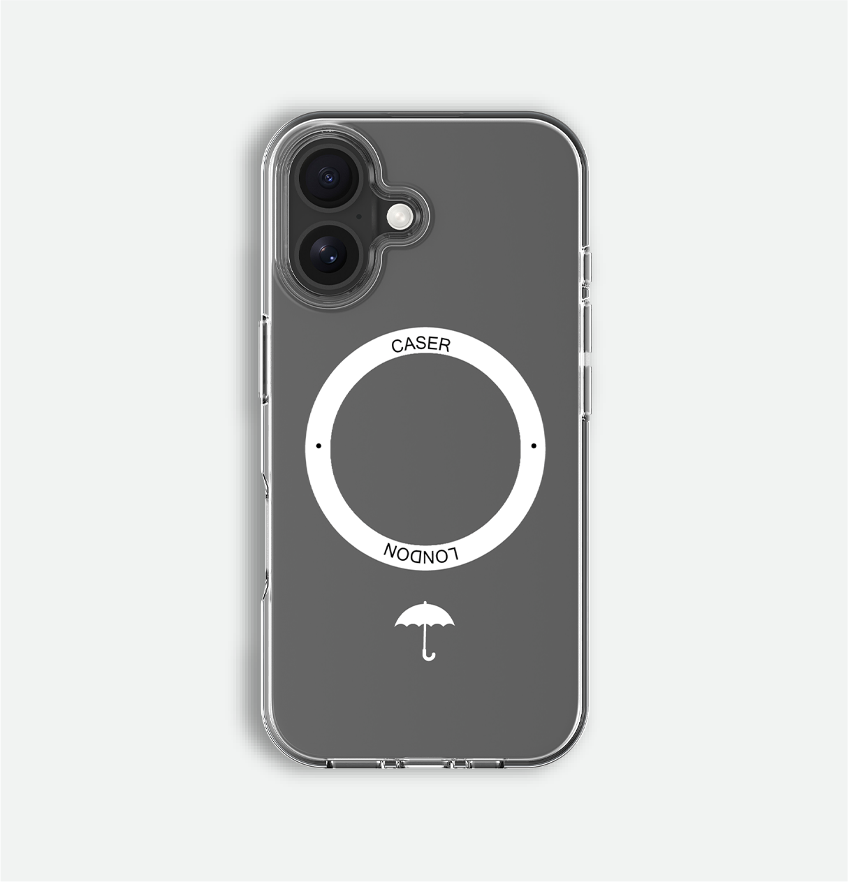 Slim Clear iPhone 16 Pro Max Case with White MagSafe Ring - Umbrella Icon | The Iconic Case