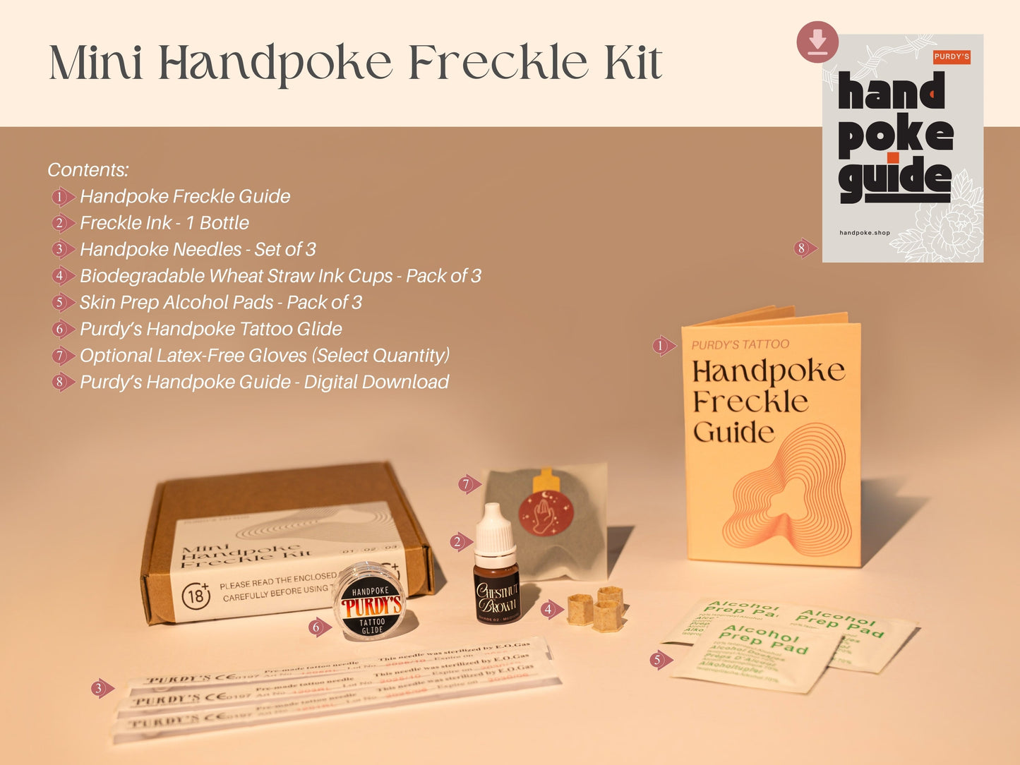 Mini Freckle Handpoke Tattoo Kit