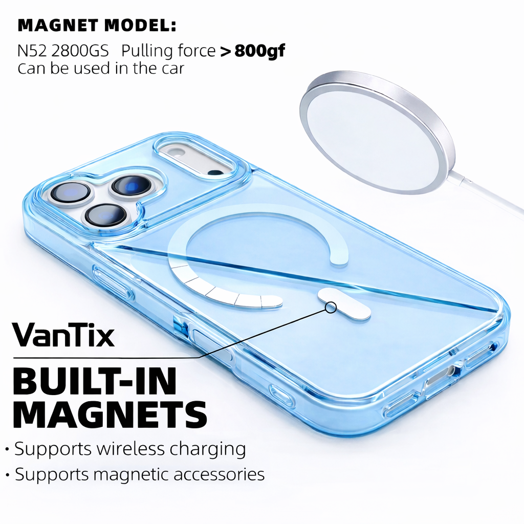 Electric Blue MagSafe iPhone Case – Shockproof TPU & PC Cover with Built-In Magnetic Ring | Free UK Shipping