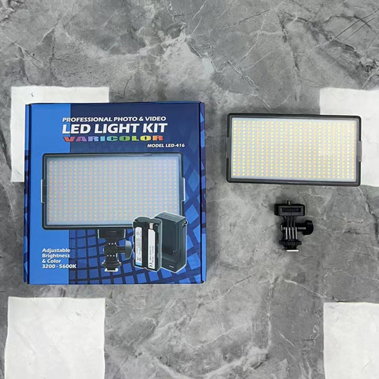LED01 416 LEDs 3600LM Professional Vlogging Photography Video & Photo Studio Light for Canon / Nikon DSLR Cameras, 416 LED