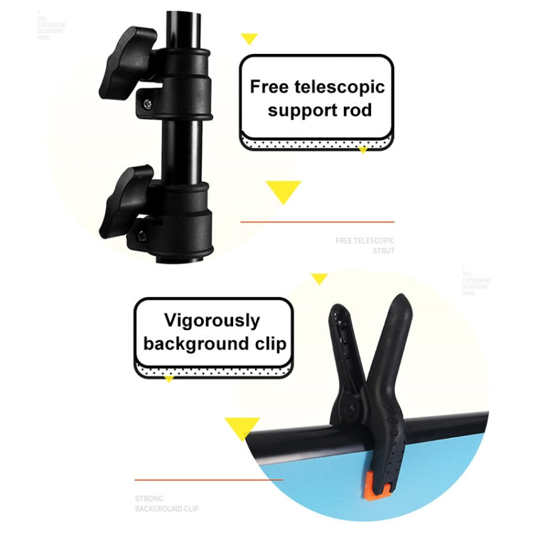 150x200cm T-Shape Photo Studio Background Support Stand Backdrop Crossbar Bracket Kit with Clips, No Backdrop, 150x200cm