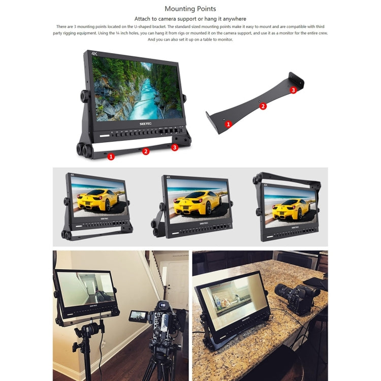 SEETEC P133-9HSD 1920x1080 13.3 inch Broadcast Level Full HD Media Film Camera Field Monitor, P133-9HSD