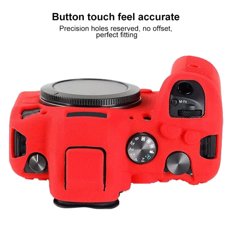 For Canon EOS R6 Litchi Texure Soft Silicone Case, For Canon EOS R6