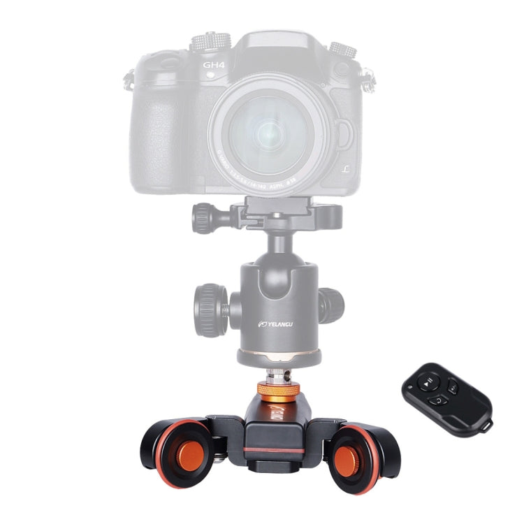 YELANGU L4X Camera Wheel Dolly II Electric Track Slider 3-Wheel Video Pulley Rolling Dolly Car with Remote Control for DSLR / Home DV Cameras, GoPro, Smartphones, Load: 3kg, L4X Dolly Car Black