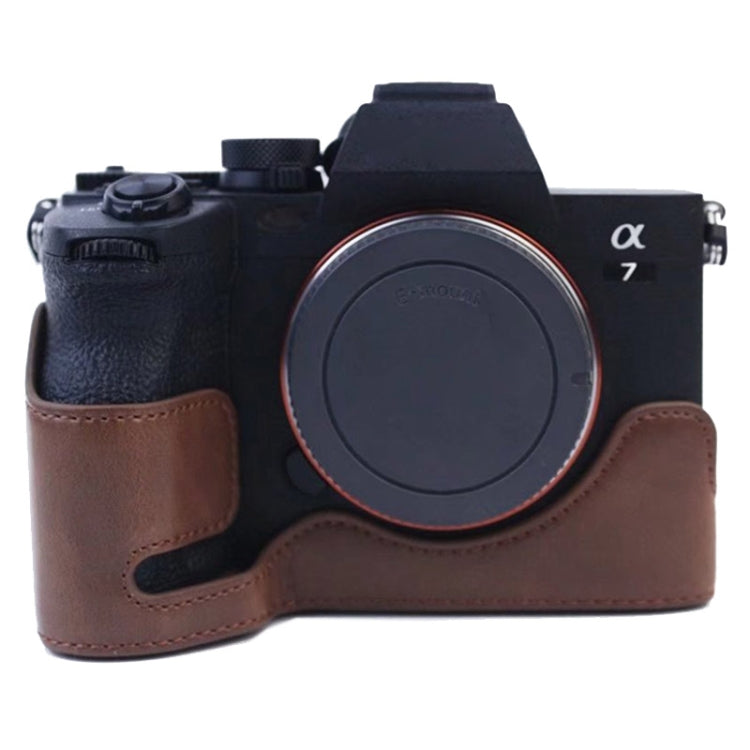 1/4 inch Thread PU Leather Camera Half Case Base for Sony A7 IV, For Sony A7 IV
