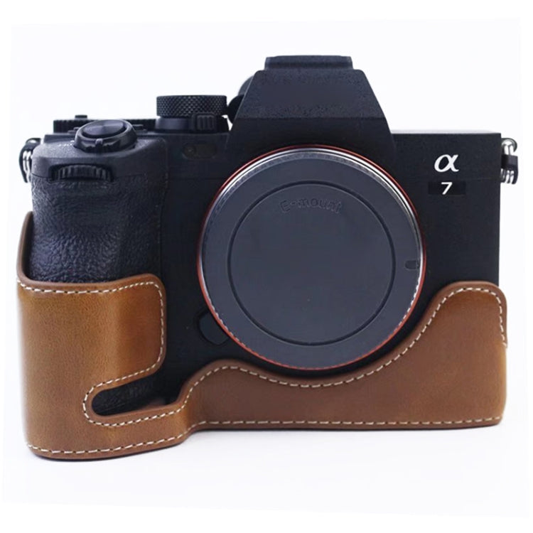 1/4 inch Thread PU Leather Camera Half Case Base for Sony A7 IV, For Sony A7 IV