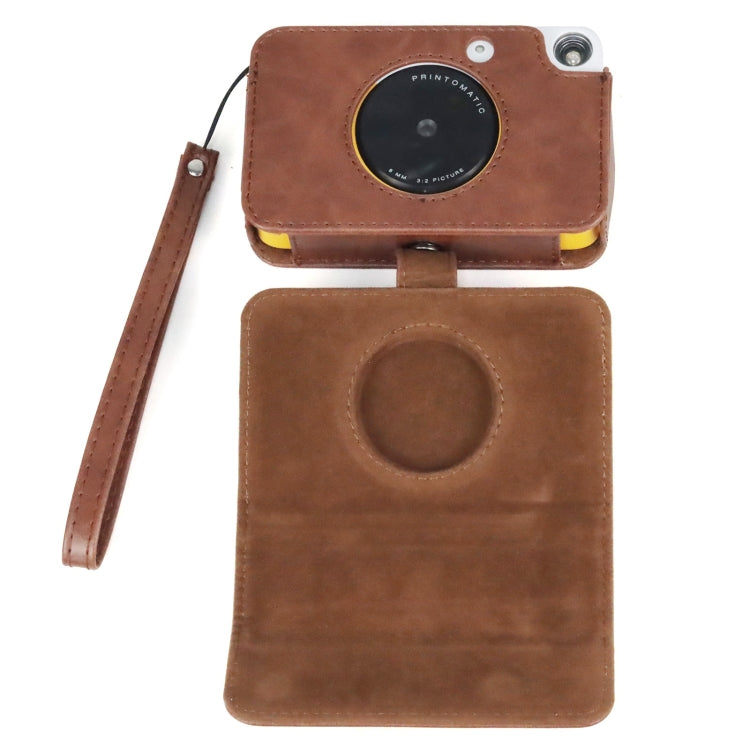 For Kodak PRINTOMATIC Full Body Camera PU Leather Case Bag with Strap, For Kodak PRINTOMATIC