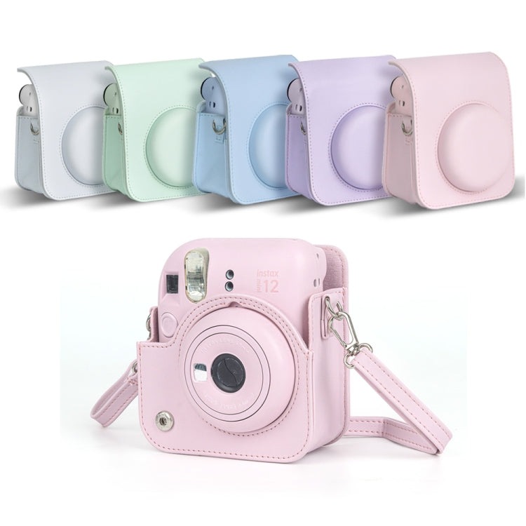 For FUJIFILM instax mini 12 Full Body Leather Case Camera Bag with Strap