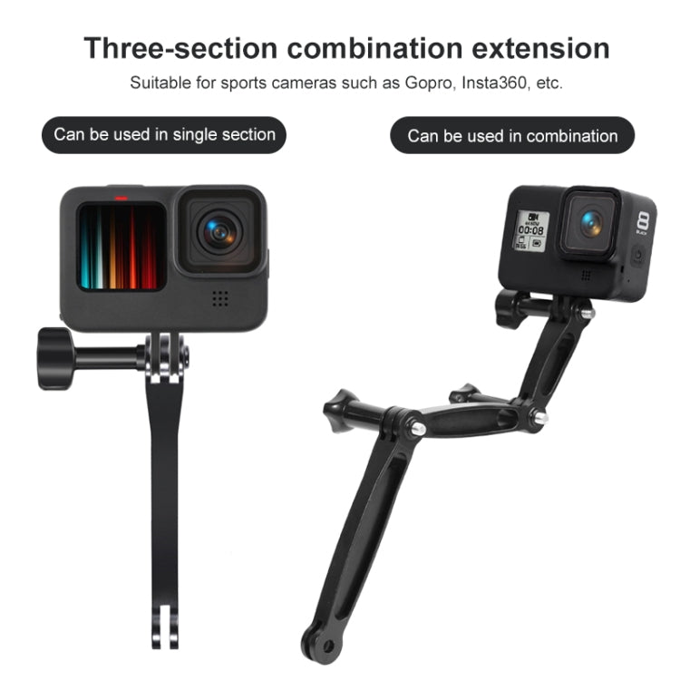 Joint Aluminum Extension Arm Grip Extenter for GoPro, Insta360, DJI and Other Action Cameras, Length: 8.8cm