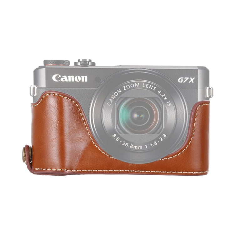 1/4 inch Thread PU Leather Camera Half Case Base for Canon G7 X Mark II, For Canon G7X2