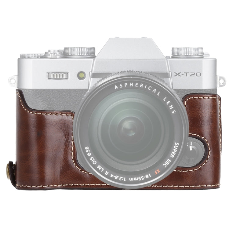 1/4 inch Thread PU Leather Camera Half Case Base for FUJIFILM X-T10 / X-T20, For FUJIFILM  XT10, For FUJIFILM XT10