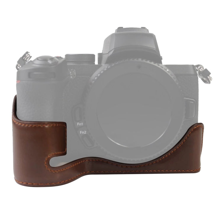 1/4 inch Thread PU Leather Camera Half Case Base for Nikon Z50, For Nikon Z50