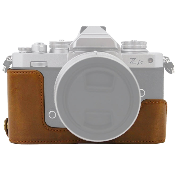 1/4 inch Thread PU Leather Camera Half Case Base for Nikon Z fc, For Nikon Z fc