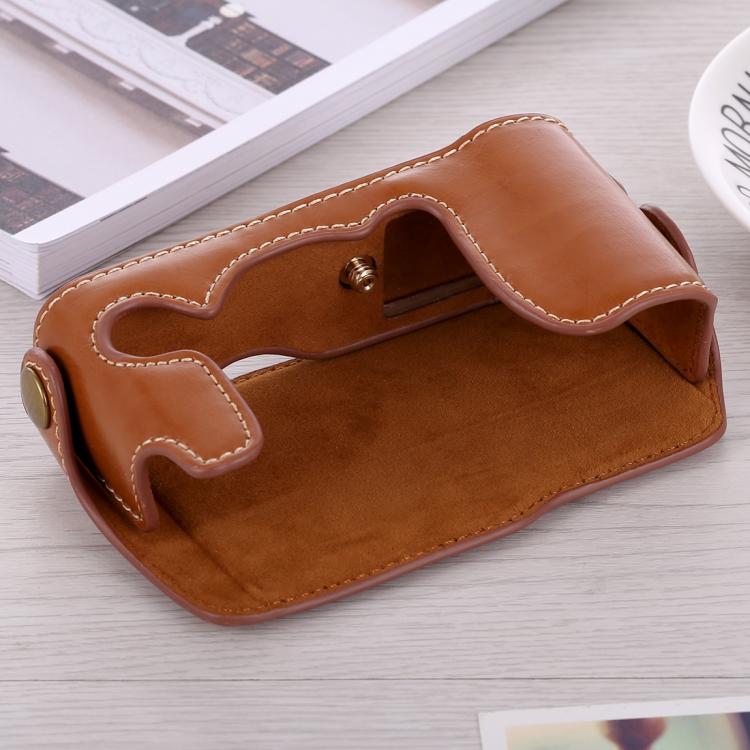 1/4 inch Thread PU Leather Camera Half Case Base for FUJIFILM X-A3 / X-A10