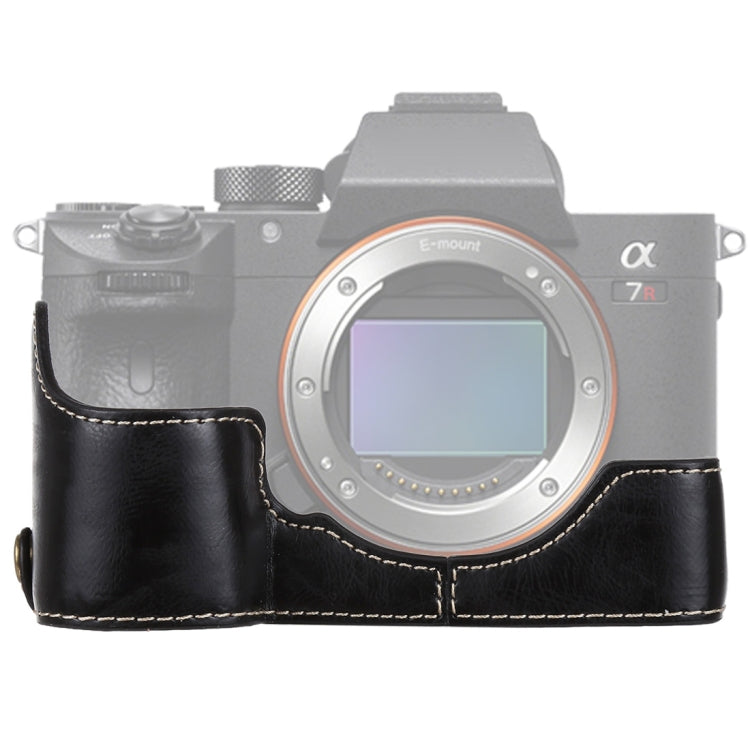 1/4 inch Thread PU Leather Camera Half Case Base for Sony ILCE-A9 / A9 / A7RIII, For Sony A9