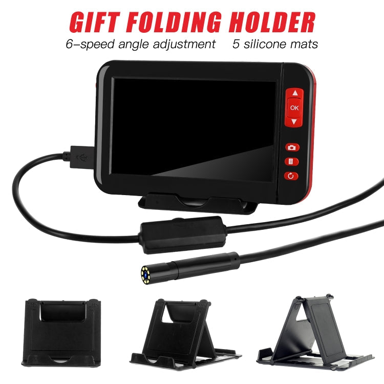 P20 4.3 Inch Screen Display HD1080P Inspection Endoscope with 8 LEDs, Length: 5m, Lens Diameter: 8mm, Hard Line, Length: 5m, Hard Line
