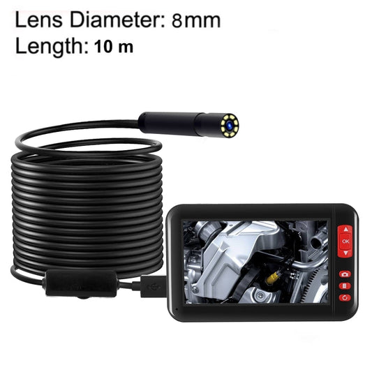 P20 4.3 Inch Screen Display HD1080P Inspection Endoscope with 8 LEDs, Length: 10m, Lens Diameter: 8mm, Mild Line, Length: 10m, Mild Line