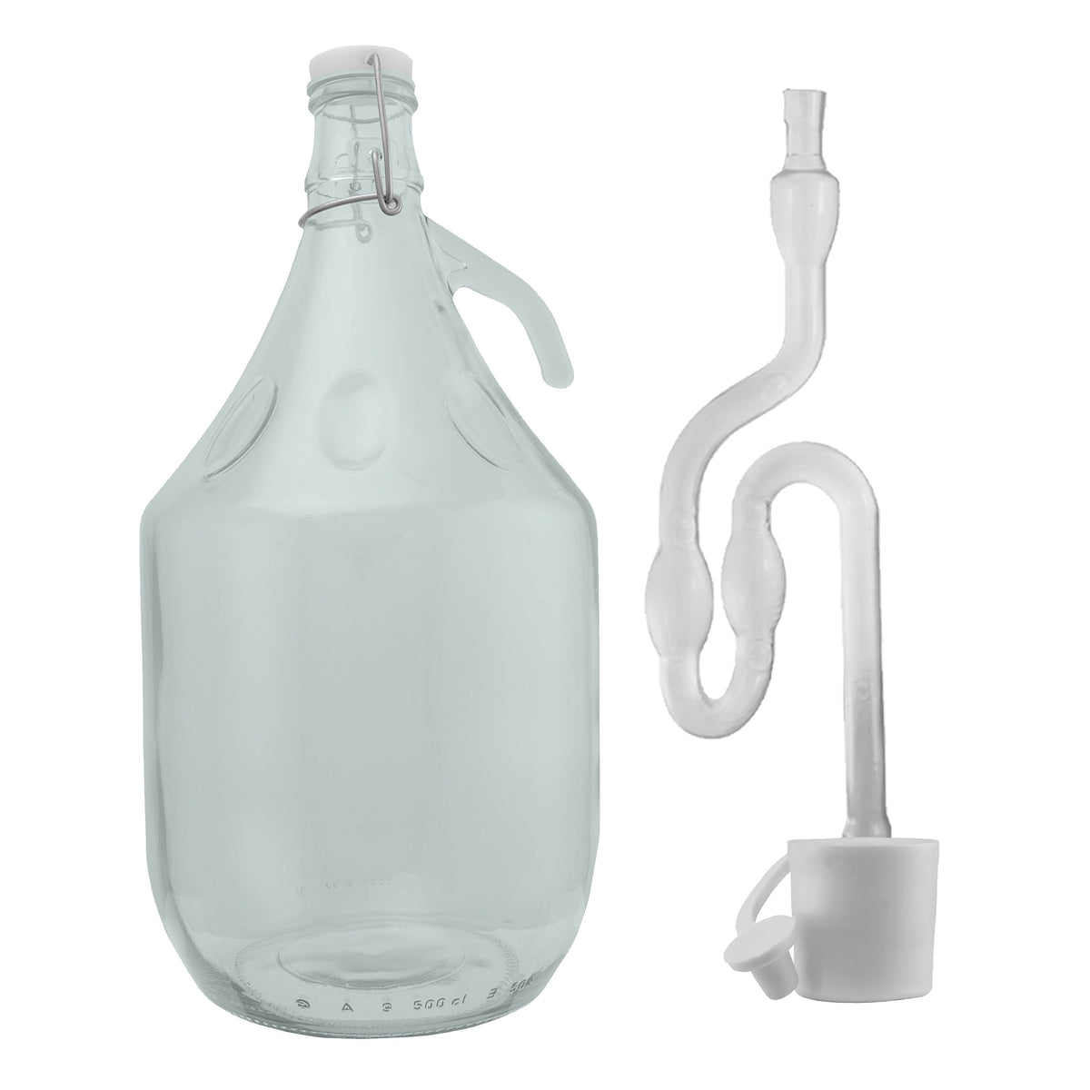 Glass Demijohn 5L 4 Pack Swing Top Cap, Airlock, Bung and Tube