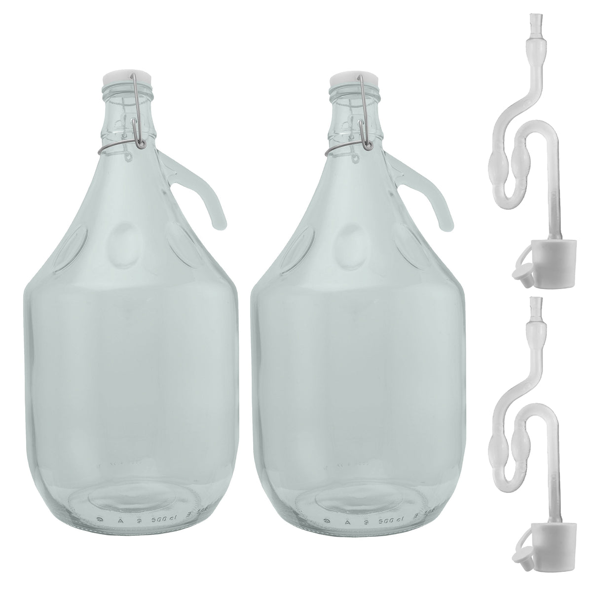 Glass Demijohn 5L 2 Pack Swing Top Cap Airlock, Bung and Tube DIY Tool Accessory