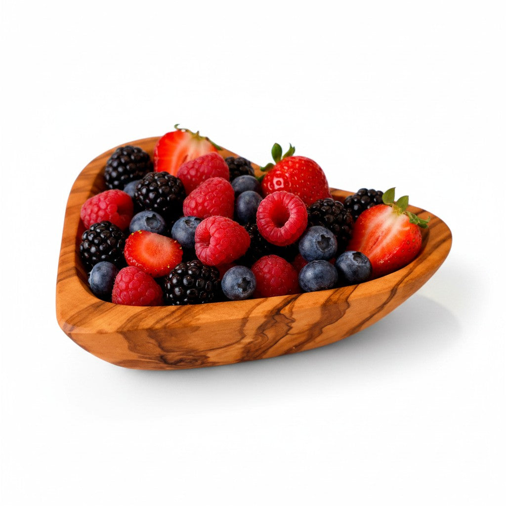 Olive Wood Heart Shaped Serving dish| 11cm 16cm 19cm Individual or 3-Piece Set