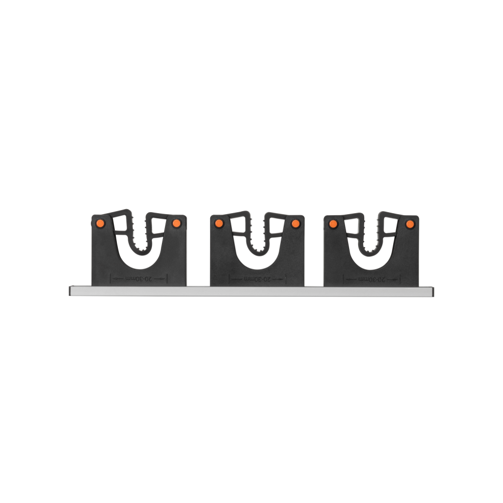 Wall Mount Tool Holder Rail - Gripper Design (3 Handles) for Home and Garden Use