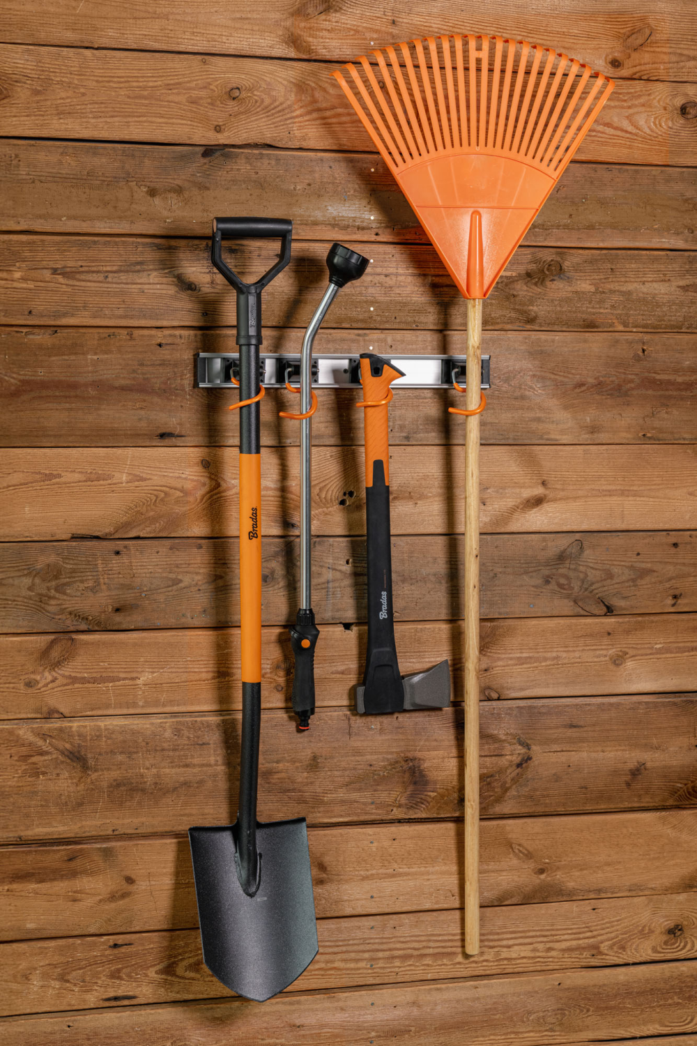 Wall Mount Tool Rack Rail with 3 x S Hanging Hooks for DIY Workshop Accessory